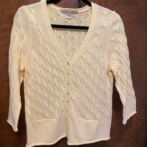 Belford cardigan sweater, yellow cotton, medium